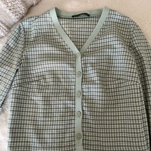 Brandy Melville Plaid Long Sleeve Top